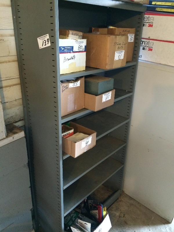 lot 139 image: Metal Shelving Unit  Measures 65 h x 30 w x 12 d