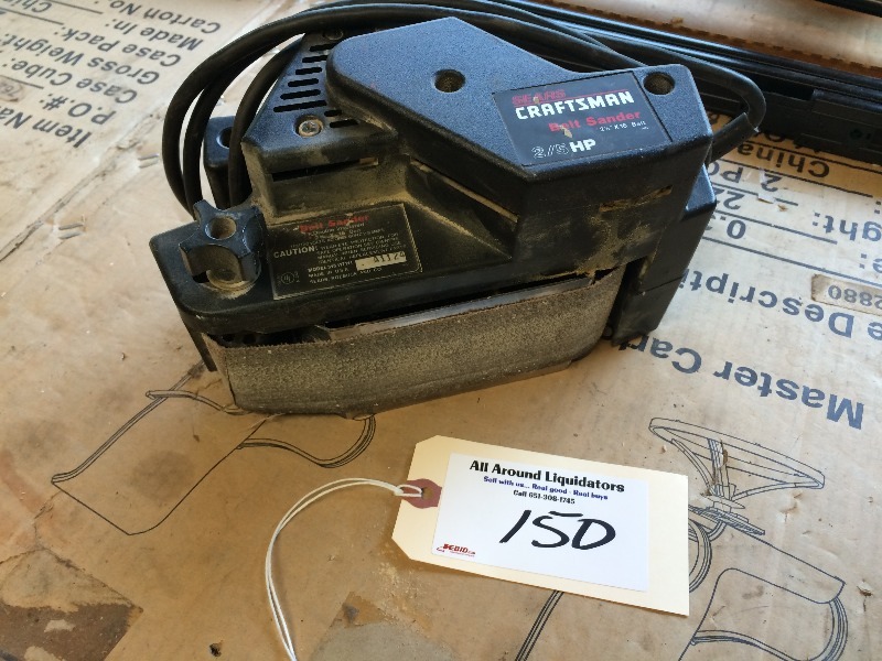 lot 150 image: Craftsman belt sander 2 12 x 16 belt