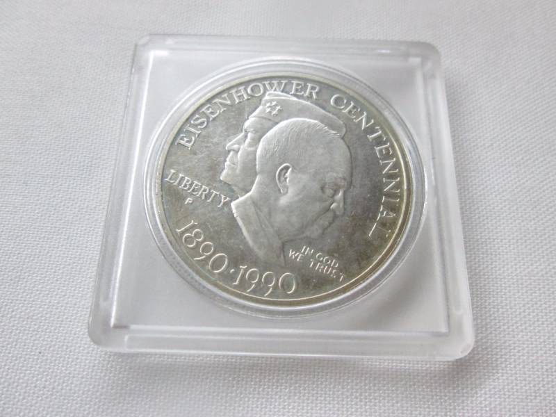 lot 50 image: Eisenhower Centennial Commemorative Coin
