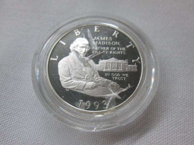 lot 53 image: 1993 James Madison Father of Our Constition Coin
