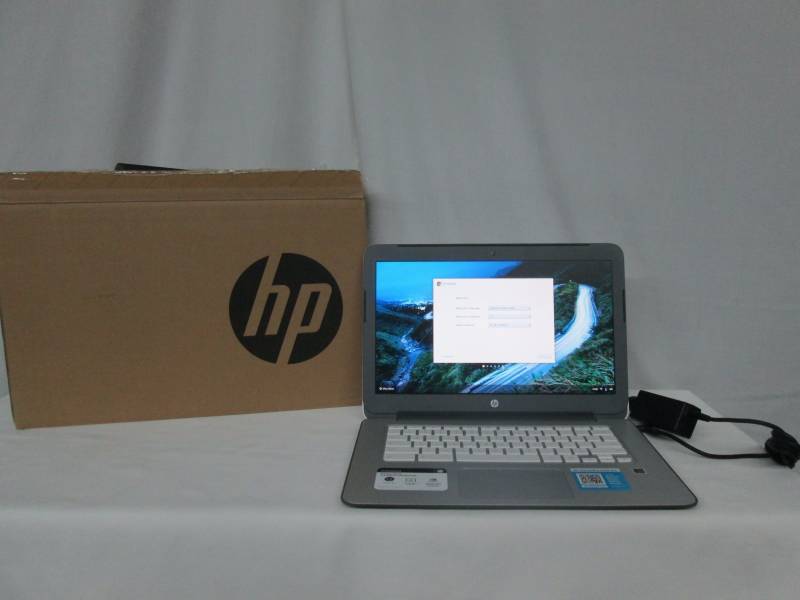 lot 2 image: HP Chromebook 14 Google Chrome Laptop - White