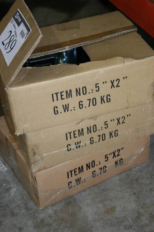lot 289 image: Box Lot Of (3) Wheel Casters wPlastic Wheels & Metal Frames 4 CastersBox.
