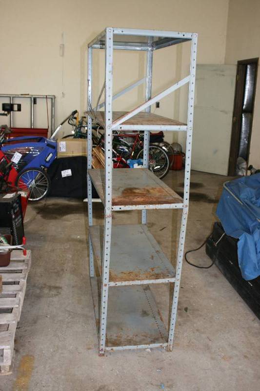 lot 306 image: Adjustable Metal Shelving Unit 4 Shelves 18 x 36 x 75.