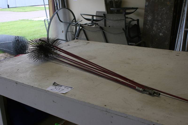 lot 297 image: Table Lot Including Chimney Brushes wMetal Bristle Ends.