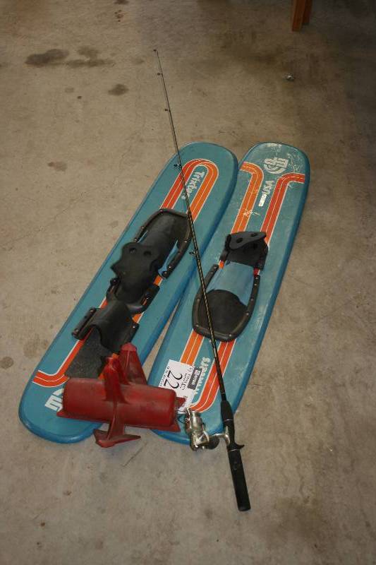 lot 225 image: Lot of (3) Including Fishing Pole Trixster EP Water Skis 15Lb. Anchor.