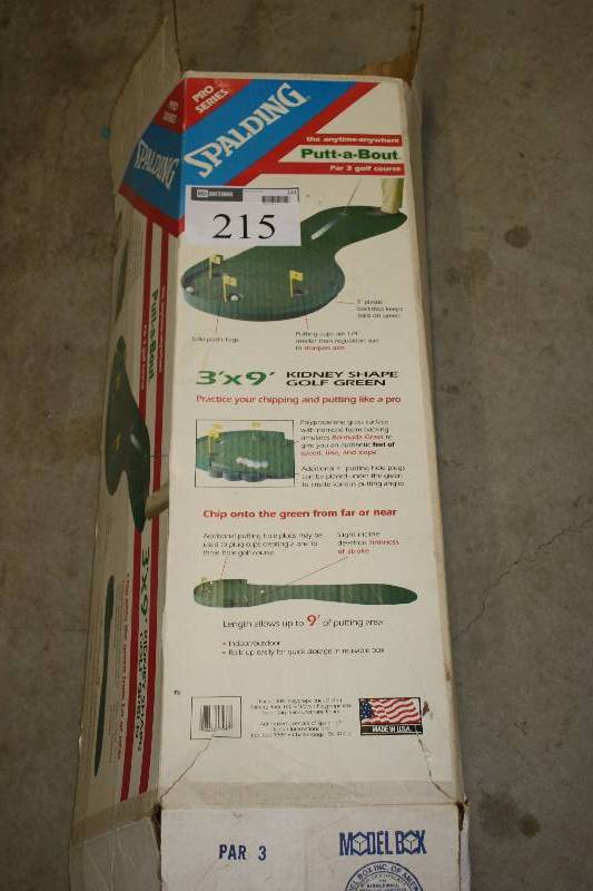 lot 215 image: Spalding Putt-A-Bout Putting Green wPin Cups.