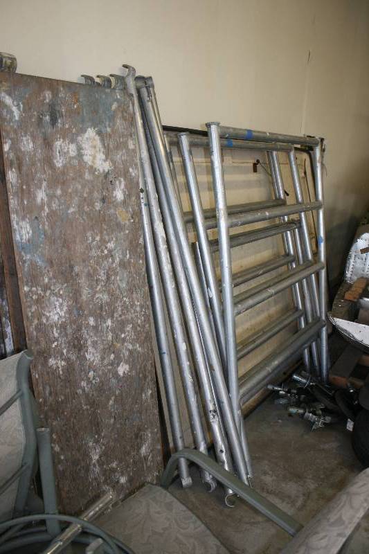 lot 309 image: Aluminum Scaffolding Lot Including Cross Beams Casters And More.