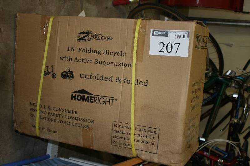 lot 207 image: Zbike 16 Folding Bicycle wActive Suspension.