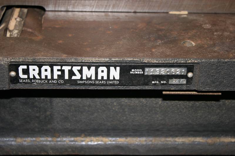 lot 175 image: Craftsman Model 11320621 Jointer Planer Base.
