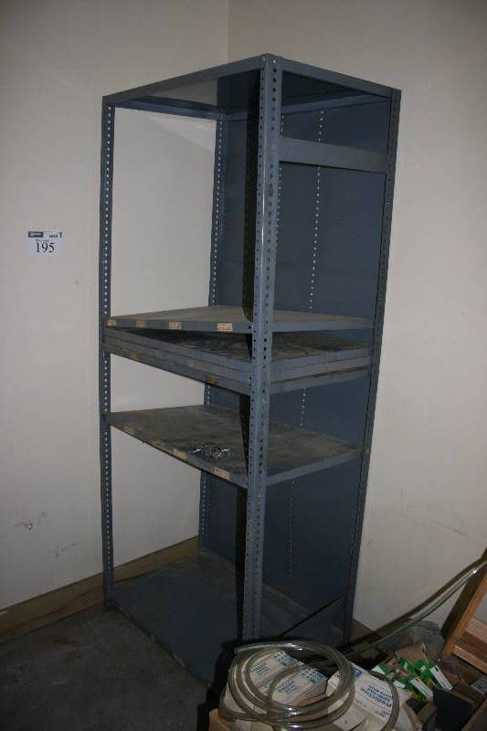 lot 195 image: Metal Shelving Unit wAdjustabel Shelves 37 x 37 x 85.