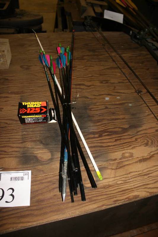 lot 193 image: Lot of (12) Arrows wThunder Head Broad Heads.