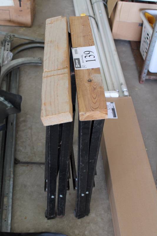 lot 139 image: Lot of (2) Folding Saw Horses.