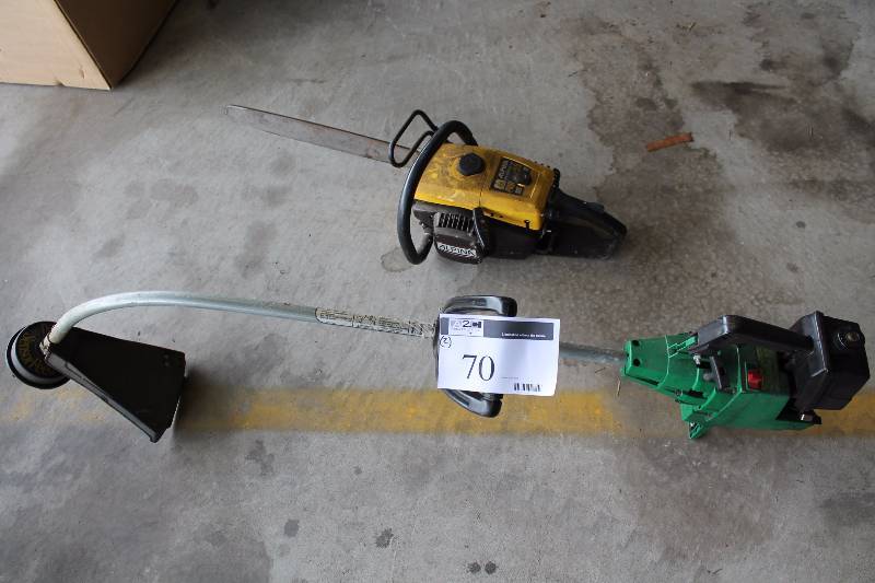 lot 70 image: Lot of (2) Including Alipina Prof-55 Chain Saw Poulan Gas Weed Whipper.