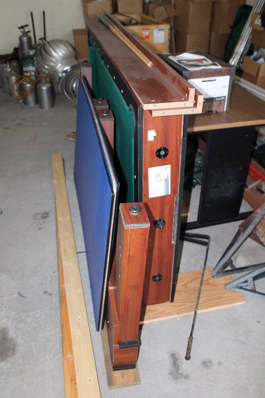 lot 87 image: Game Lot Including 3 In 1 Gaming Table wBilliards & Hockey Game Includes Ping Pong Paddles, Triangle And More.
