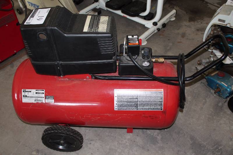 lot 61 image: Craftsman Air Compressor Model 919.165110 Gal. 33 HPCV Max Developed 6 120V60Hz1PH15A 11.9CFM.