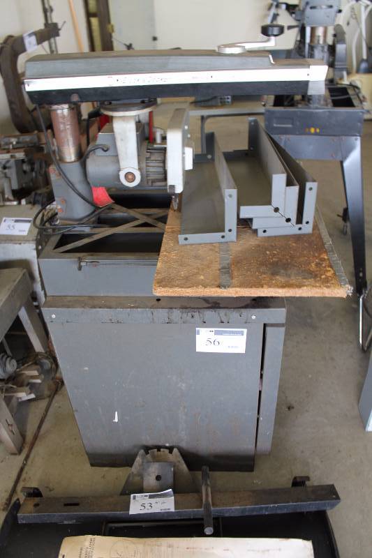 lot 56 image: DeWalt Black & Decker Commercial Duty 3 Cut Saw wMetal Stand & Black & Decker 2 14 Horse Power Totally Enclosed Motor wAutomatic Brake, Reset Switch.
