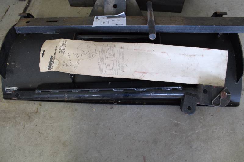 lot 53 image: Lot of (3) Including Snow Plow Blade wMounting Bracket, 42, Model 486.26456 Meyer Genuine Replacement Parts Marker Kit Model 09916 With Original Packaging And More.