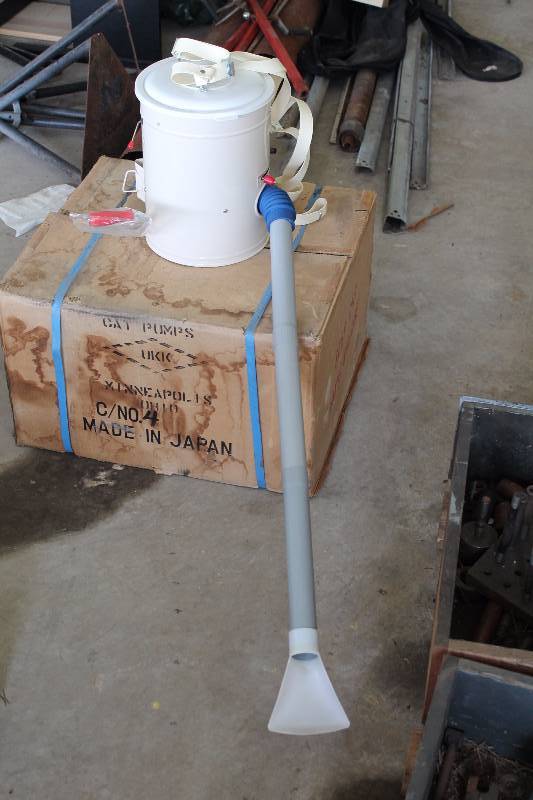 lot 107 image: Lot of (2) Dry-Seeders wBuckets & Hose New In Box.