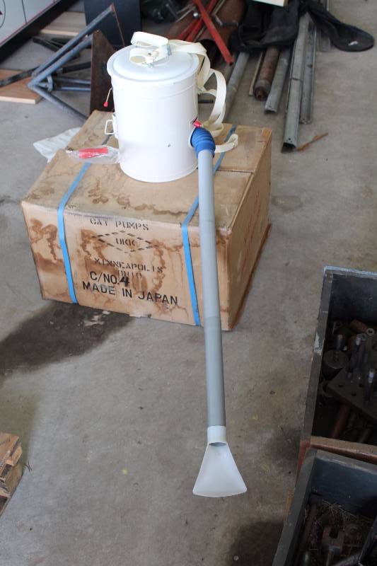 lot 108 image: Lot of (2) Dry-Seeders wBuckets & Hose New In Box.