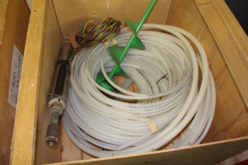 lot 171 image: Box Lot Including Plastic Tubing Auger Bit Electrical Cord And More.