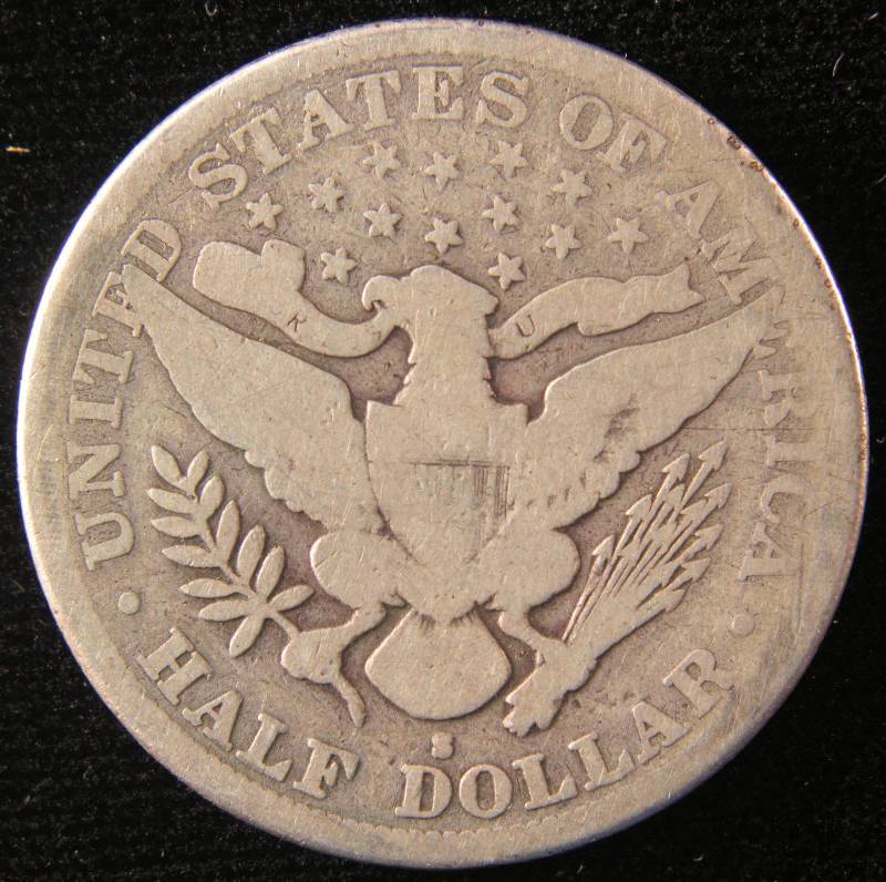 1893 S SILVER BARBER HALF DOLLAR