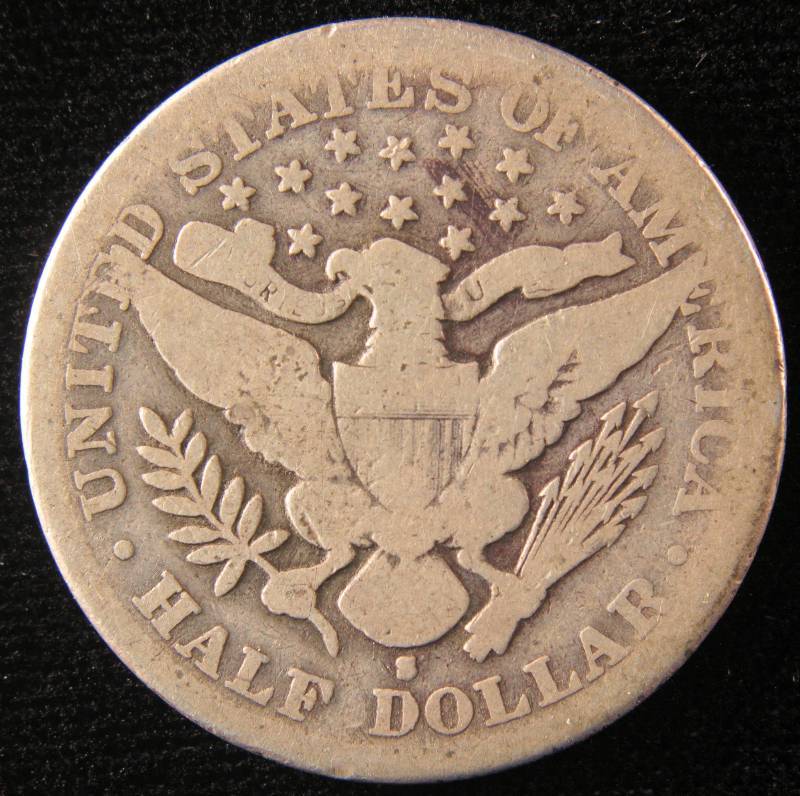 1896 S BARBER SILVER HALF DOLLAR