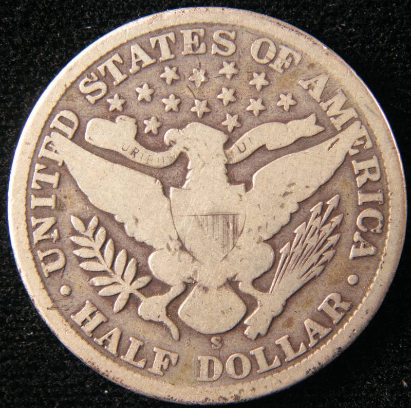 1907 S BARBER SILVER HALF DOLLAR