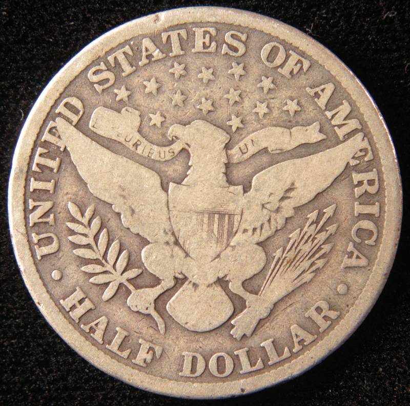 1908 BARBER SILVER HALF DOLLAR