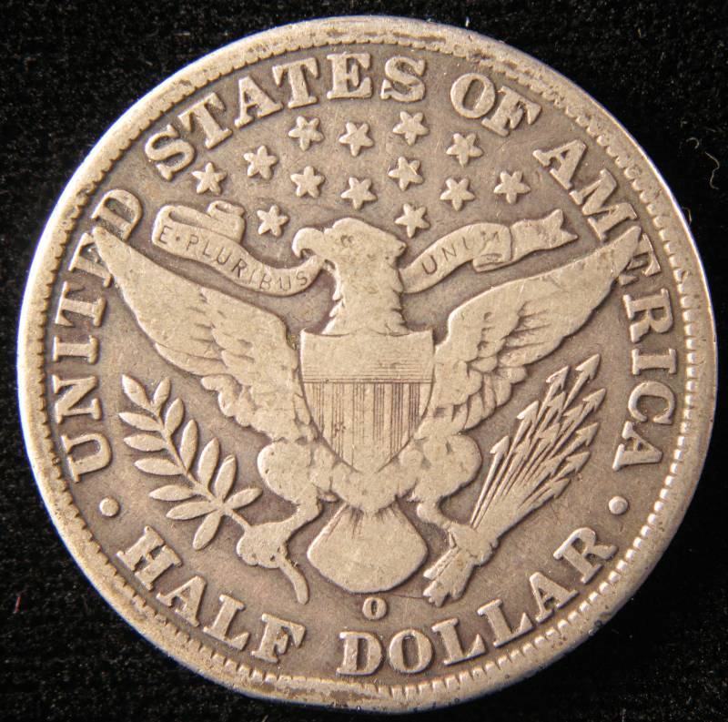 1908 O BARBER SILVER HALF DOLLAR