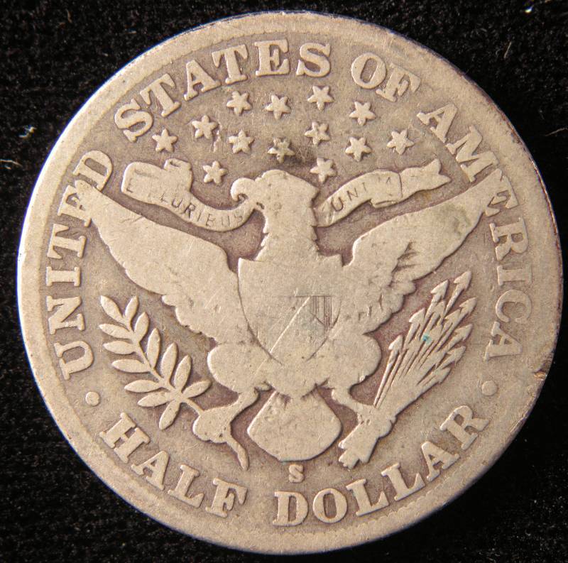 1908 S BARBER SILVER HALF DOLLAR