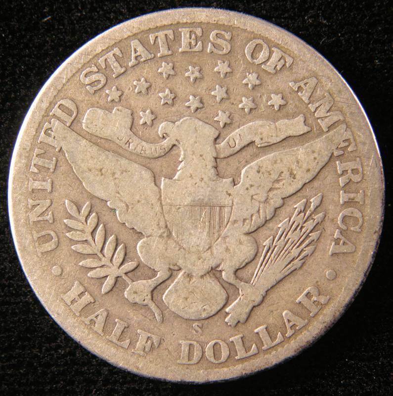 1910 S BARBER SILVER HALF DOLLAR
