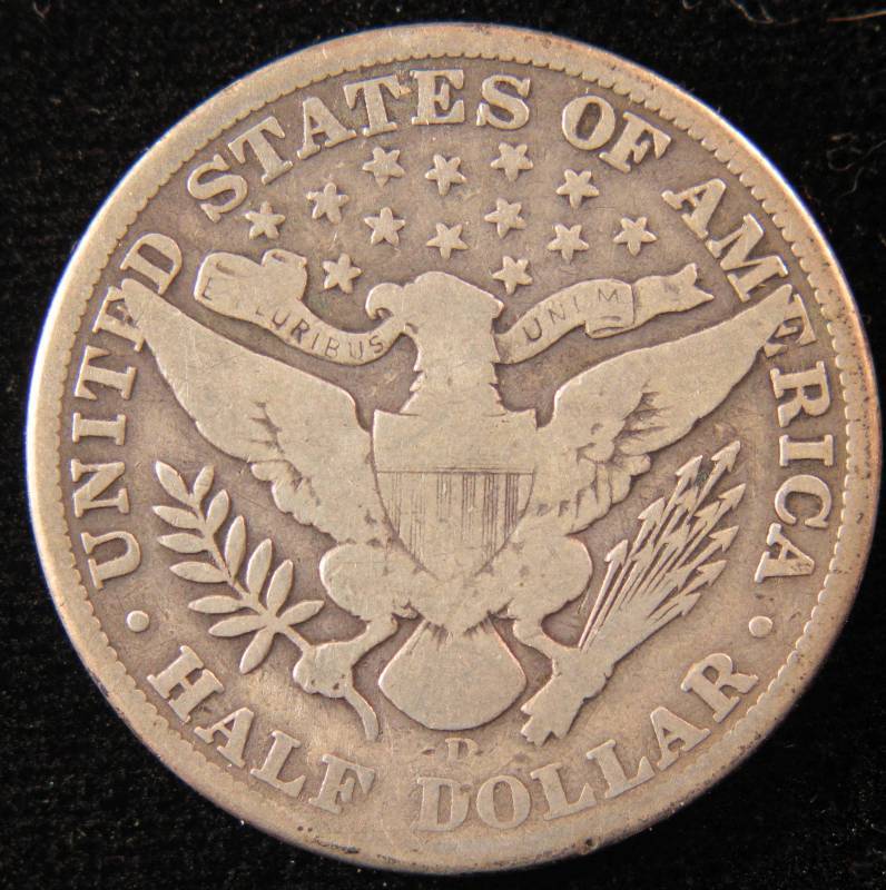 1912 D BARBER SILVER HALF DOLLAR