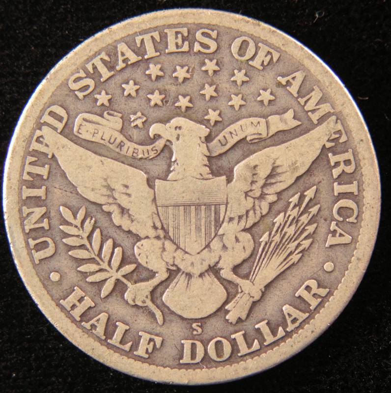 1912 S BARBER SILVER HALF DOLLAR