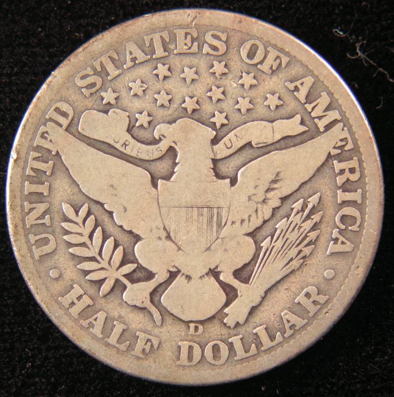 1913 D BARBER SILVER HALF DOLLAR