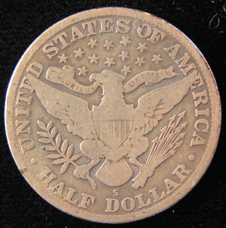 1913 S BARBER SILVER HALF DOLLAR