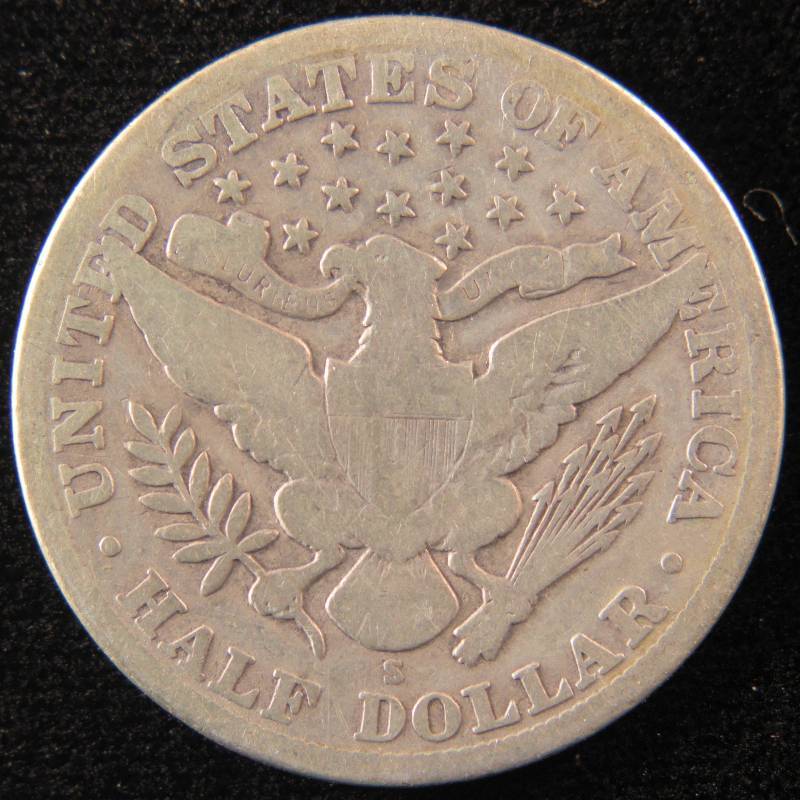 1914 S BARBER SILVER HALF DOLLAR