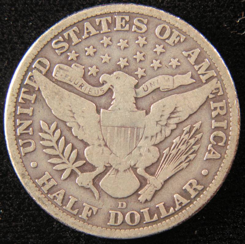 1915 D BARBER SILVER HALF DOLLAR