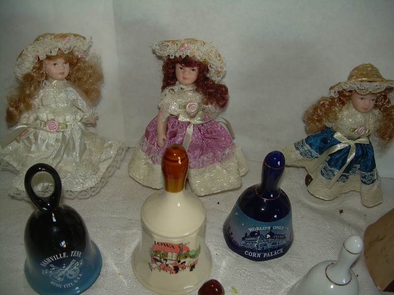 misc figurines and bells