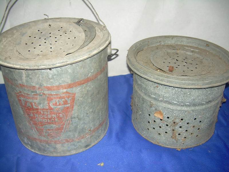 2 antique minnow buckets