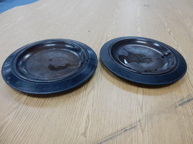 57 plastic and metal Round meat platters
