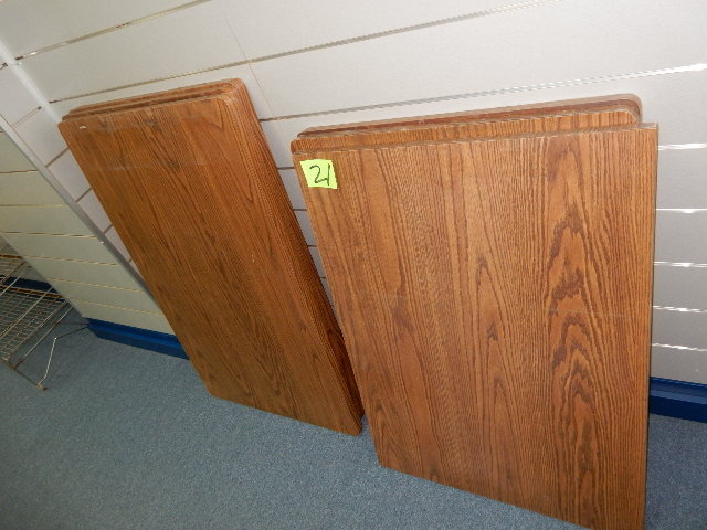 6 simulated wood table tops
