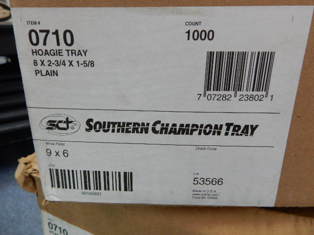 4 Cases of 1000 each Hoagie Trays