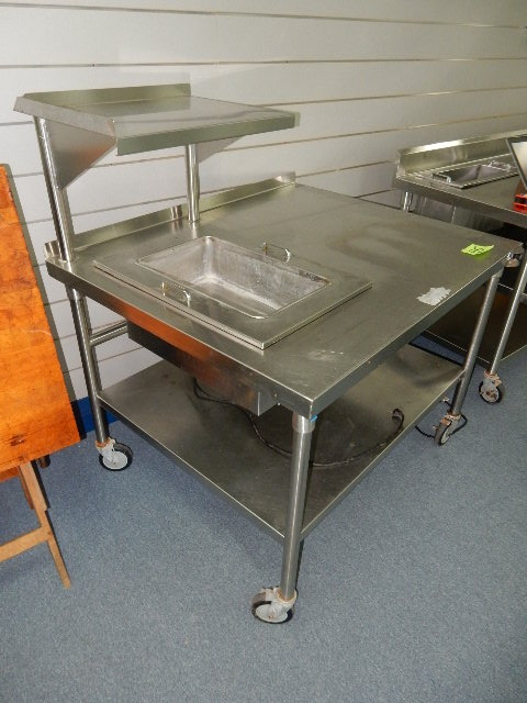 Stainless Steel Warming table with top shelf