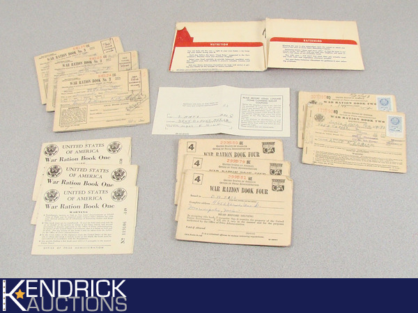lot 26 image: Lot of 1940s War Ration BooksStamps