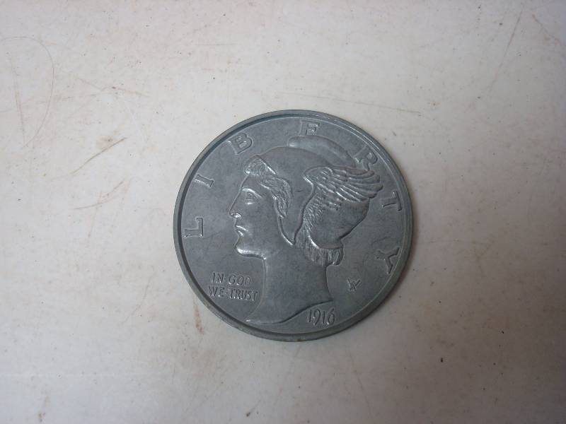 Large Mercury Dime Coin Paper Wight