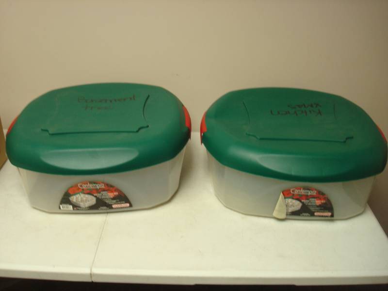 Pair Of Plastic Storage Bins
