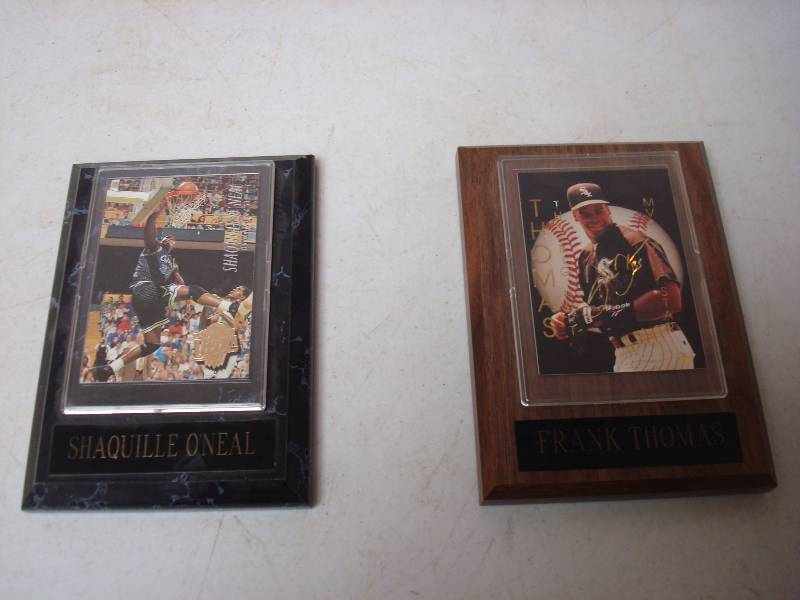 Frank Thomas And Shaq Oneil Card Plaques