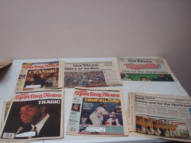 Lot Of Minnesota Twins Newspapers, Magic