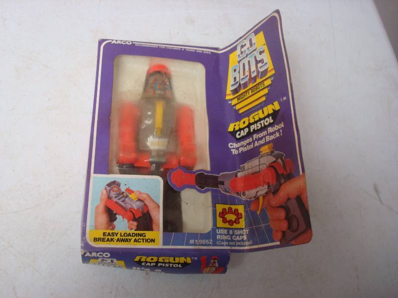 Vintage Gobots Rogun Cap Gun, New In The Package, Lots Of Wear To Package