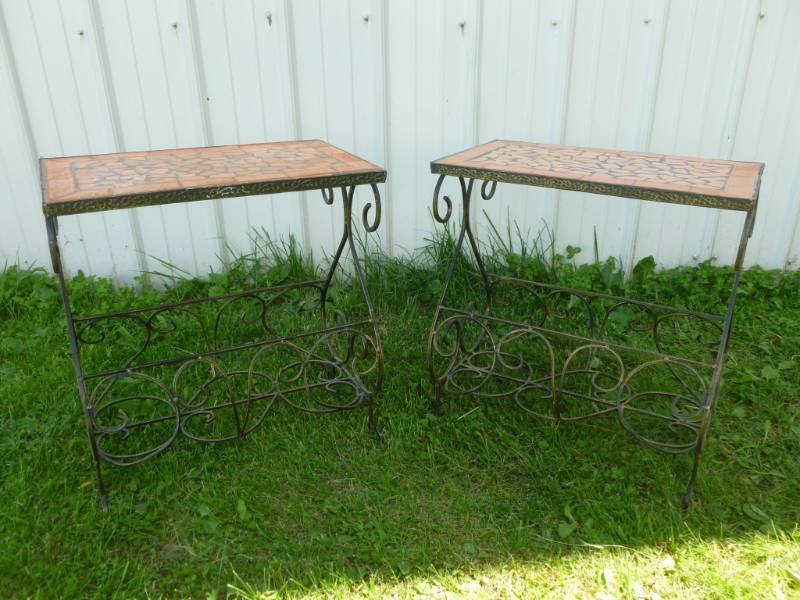 lot 71 image: Wrought Iron End Tables